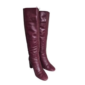Tall Leather Pull On Boots By Zara Basic US 7.5 EU 38